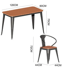 Eiwitany Outdoor Wrought Iron Plastic Wood Tables and Chairs Courtyard Terrace Milk Tea Shop Coffee Shop are Suitable for a Table and Four Chairs (Black A)