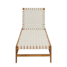 Merax Outdoor Chaise Lounge Set of 4 White Rope Woven Poolside Chair