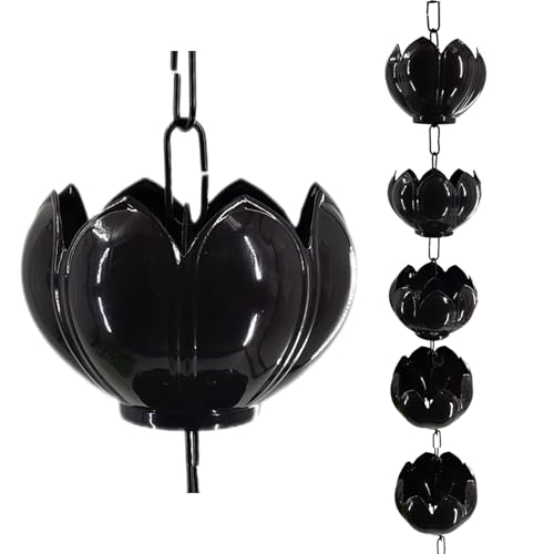 DFTDFYXYRain Chain Outdoor Aluminum Rain Chains Adjustable Gutter Water Feature Or Downpipe Yard Garden Outdoor Living Wind Adjustable Rain Catcher Chain Movable Hanging for Drainage,8m(26.2ft)