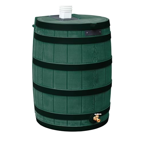 Good Ideas Rain Wizard 50 Gallon Water Storage Barrel 3 Pack Green, Khaki, Oak, Terra Cotta