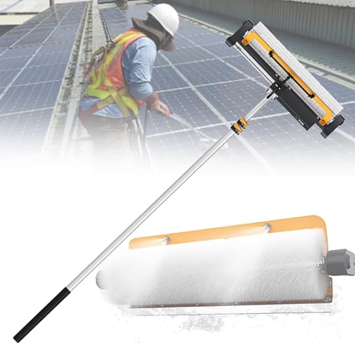 iumLeap 7.5m Adjustable Solar Panel Cleaning Brush, Electric Pv Panel Cleaning Roller Brush, Automatic Water Supply Cleaner, with Extendable Pole(Mains)