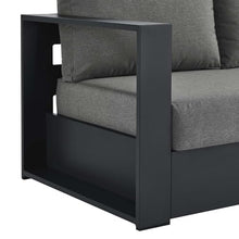 Modway Tahoe Aluminum Modular Outdoor Patio Couch with Weather-Resistant Cushions Gray Charcoal