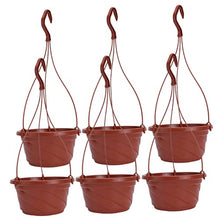 24 Sets Chain Hanging Small Planter Garden Planters Containers Pot Balcony Basket Flowerpots Pots Chlorophytum and for Wall Outdoor Plant Hooks Plants Fence Flower (Coffeex4pcs 17X8.6CMx4pcs)