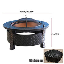 SLGGPJBU Outdoor Fire Pit Outdoor Wood-Burning Grill, Wrought Iron Garden Decoration, Outdoor Heating, with Mesh Spark Sieve Cover, Style 1