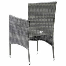 LPERTGFHU 7 Piece Patio Dining Set with Cushions, Outdoor Garden Furniture Includes Table and 6 Chairs, Poly Rattan and Aluminum Frame, Gray