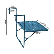 Outdoor Side Tables Foldable Balcony Railing Hanging Table Adjustable Wall-Mounted Workbench Floating Shelves Modern Home Bar Metal Folding Hanging Table (Black)
