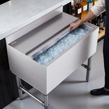 VEVOR Commercial Ice Bin, 82.9 Qt Max Capacity, 30 x 19 x 33 Inch Stainless Steel Ice Chest with Sliding Lid and Bottle Holders, Cooler Cart Cocktail Unit for Bar Restaurant Pub, NSF Certified