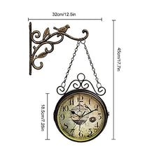 SLGGPJBU Outdoor Clock Garden Clocks, Double Sided Outdoor Wall Clock Retro Outdoor Clocks Battery Operated Silent,Indoor Hanging Decor Clock Wall Mounted Clock