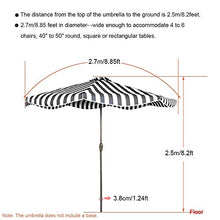 3WWWQMAA8 9ft Patio Umbrella, Market Table Canopy Umbrella with Crank and 8 Ribs, Outdoor Deck Parasol Sun Shade Waterproof, Protective (Color : Black) (Red) (Black)