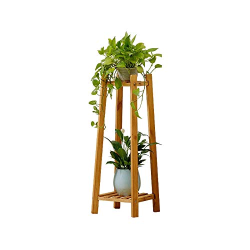 RWGOVLU Wooden Plant Stand Mid Century Flower Pot Holder Plant Pot Stand Modern Flower Pot Display Stand Indoor And Outdoor Decor Multifunctio, 90cm, Natural