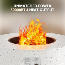 Dineli 30" Round Propane Fire Pit Table Firepit Table for Outside Patio