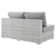 Modway Convene Wicker Rattan Outdoor Patio Left-Arm Loveseat in Light Gray Gray