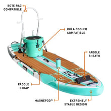 BOTE HD Aero Inflatable Stand Up Paddle Board MAGNEPod Compatible Blow Up iSUP - 11 FT 6 in - Full Trax Seafoam
