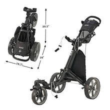 KVV 3 Wheel 360 Rotating Front Wheel Foldable Golf Push Cart Black/Charcoal