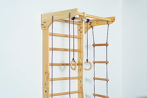 Generic Wooden Sport Swedish Ladder with Pull Up Bar - Fixed Pull Up Bar