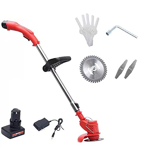 Cordless Lawn Mower, Retractable ELD 12V Rechargeable Home Lawn Mower Rotary Machine Head Portable Small Lawn Mower
