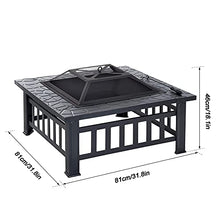 Fire Pit Outdoor fire Pit Table, Household Heater, Wood Burning fire Pit, Patio Patio Barbecue fire Bowl, 31 inches