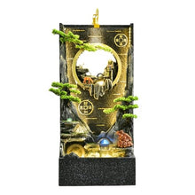 Luxurious 5.1 ft Cement Standing Water Fountain with Modern Feng Shui Design | Rain & UV Protection for Indoor & Outdoor Use, Weather-Resistant, and Easy to Assemble with LED Light Housewarm(#B)