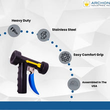 ARCHON Industries RT12-SB Rear Trigger Water Spray Nozzle - Heavy Duty & Light Weight - Made With Stainless Steel - Black - 1 Count