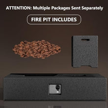 COSIEST 56" Rectangular Outdoor Propane Fire Pit Coffee Table w Concrete Rectangle Base, Certified, 50,000 BTU, Free Lava Rocks and RainCover, Fits 20lb Tank Outside,Tank Cover, Gray
