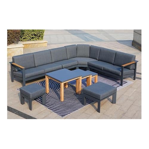Direct Wicker Gray Aluminum 6-Person Outdoor Seating Group with Cushions