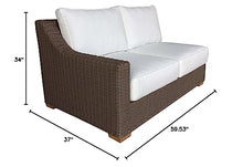 Padma's Plantation Nautilus Outdoor Left Facing Loveseat Grey