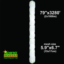 (x20) HORTOMALLAS Professional Grade Vegetable Support Trellis Netting Roll/Scrog Net Roll, 6-Feet and 7 Inches by 3280-Feet (79" x3280' / 2m x 1000m) (mesh 5.9"x6.7" / 15cm x 17cm)
