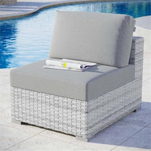 Modway Convene Outdoor Patio Armless Chair in Light Gray Gray