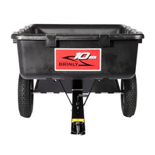 Brinly 10 cu.ft. 650lb Heavy Duty Tow-Behind Poly Utility Cart & Dump Trailer with Magnetic Hitch Pin & Compression Molded Bed