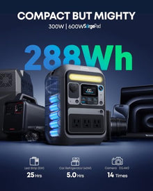 Anker SOLIX C300 Portable Power Station, 288Wh Solar Generator for Camping