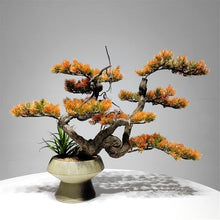 YXIANG56Q Fake Plants Artificial Bonsai Plant Chinese-Style Faux Potted Pine Plants for Office Desk Greenery Bonsai Tree