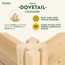 Greenes Fence Premium Cedar Raised Garden Bed, 8' x 8' x 10.5" (3/4" Thick) U-Shaped Bed - Made in USA with North American Cedar