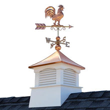 Good Directions Polished Copper Rooster Weathervane with 18 Inch Pure Copper Coventry Cupola – Decorative Rooftop Accent for Barns, Homes, Sheds, and Cupolas – Durable & Handcrafted