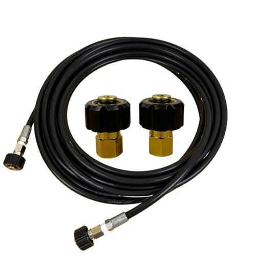 Makita Asada Cranzle Compatible M22 Ended Shaft Diameter 0.6 inches (14 mm) with Female Coupler, High Pressure Hose, 1/4 (2 minutes) Iron, High Pressure Washer, Car Wash, Window, Exterior Wall, Screen