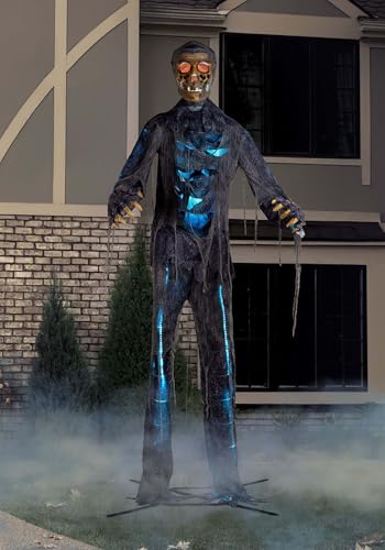 Gemmy Giant 12FT Lighted Zombie Animatronic | Huge Talking Ghoul Halloween Decoration with Stand, Power Cord and Motion Activation