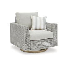 Benzara Yami 36 in. Outdoor Swivel Lounge Chair with Throw Pillow Gray and Brown
