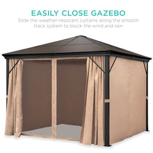 Best Choice Products 10x10ft Hardtop Gazebo Outdoor Aluminum Canopy Brown