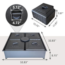 EliteShade USA 33" x 33" Offset Patio 300LBS Umbrella Base Sand/Water Filled Square Umbrella Stand,Black Umbrella Base
