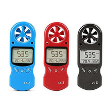 Mini Digital Anemometer Thermometer Windmeters Hand-Held LCD Wind Speed Temperature Humidity Meter with Hygrometer(Blue)