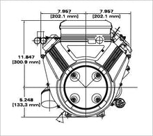 Briggs and Stratton 356776-0013-G1 Vanguard Series, Twin Cylinder, 4-Cycle Gas Engine, 1" x 3-3/16" Crankshaft, Black