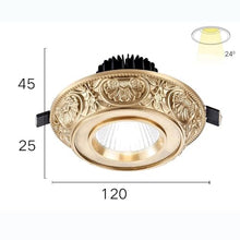 SoOSSN 10 Pack Brass Led Downlight,Eyeball Retrofit Spotlight,Dimmable Recessed Lighting(7w)