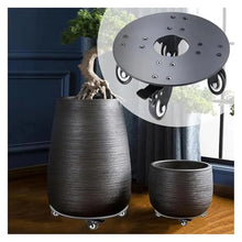 HongJP Plant Roller 2pcs Heavy Duty Flower Pot Rack Universal Wheels Round Metal Tray Plant Movable Rolling Potted Stand with Rollers(16in)