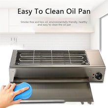 MZGYYD Commercial Countertop Stainless Steel Electric Oven, 3000W Smokeless Grill with Adjustable Temperature Control for Indoor Kebab Making (C)