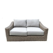 Teva Furniture Tulum Two-Tone Loveseat Beige Silver Cushions