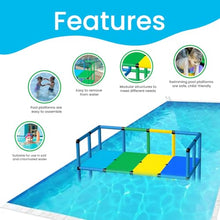 Funphix Outer Railing Swimming Pool Platform for Toddlers and Kids – Learn to Swim Outdoor Playset – Multi-Level Toddler Swim Platform for Swim School, Backyard Pool – Colorful Kids Pool Equipment