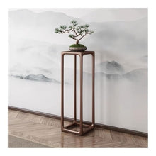 ZHONGCHENGWU Plant Stand Indoor Walnut Wood Shelf Chinese Bonsai Base, Plant Stand for Indoor Outdoor Home Decor(Large)