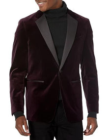 Theory Men's Chambers Tux Plush Velvet Malbec 40