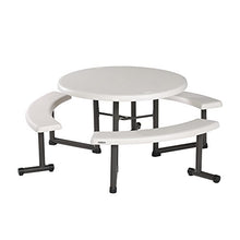 Lifetime Picnic Table 22127 44-inch Round Top Swivel Benches Almond Color Top