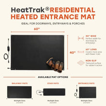 HeatTrak Heated Snow Melting Mats for Entrances - Heated Outdoor Mats - Trusted Snow and Ice Melt Products - Includes GFCI Power Cord - No-Slip Heating Entrance Mat (40" x 60")