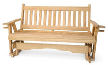 4 FT NATURAL Porch MISSION Glider Cupholders Bench for 2 Person, Amish-Made Pine Wood Patio Glider, Smooth Glide, Balanced Construction, Even Weight Distribution, Relaxed Seating Angle, Made in USA